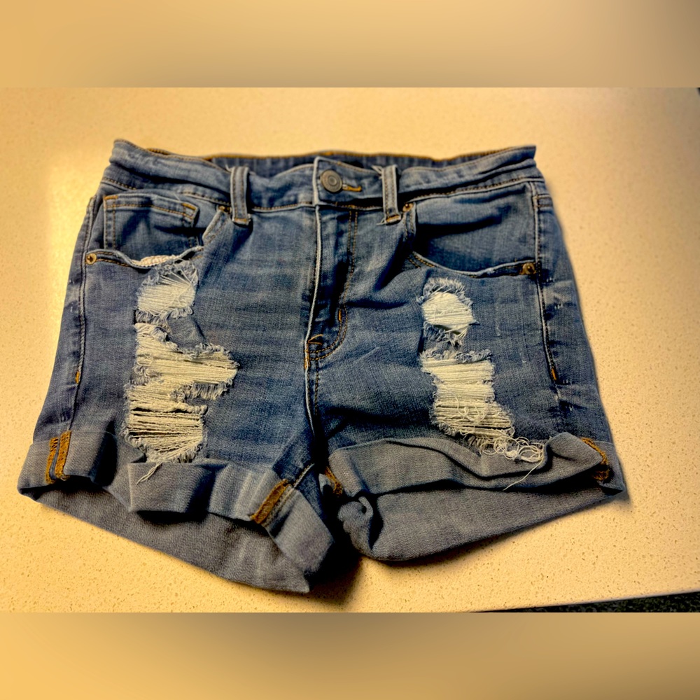 High rise midi shorts